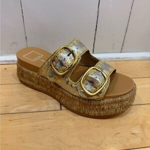 Dolce vita Gold Buckle Platform Sandals
